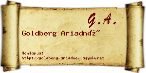 Goldberg Ariadné névjegykártya